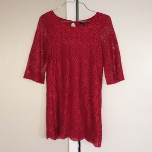 red lace dress